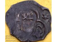 1 пфениг с 2 звезди Австрия Вена Албрехт V монета с 1страна