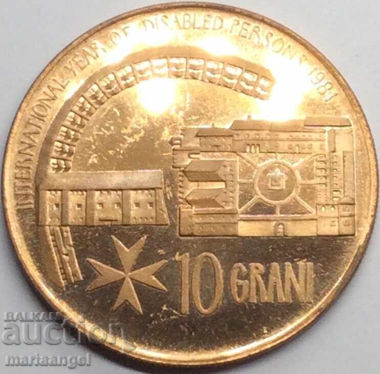 Auction  Malta 10 Grani 1981 UNC PROOF