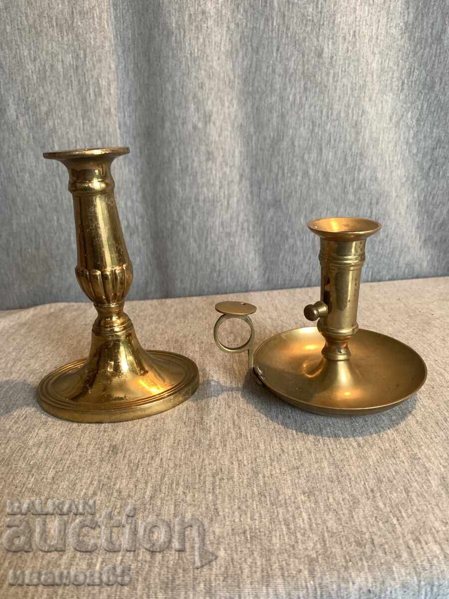Două sfeșnice frumoase din alamă