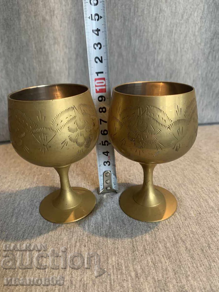 Auction  Brass engraved cups
