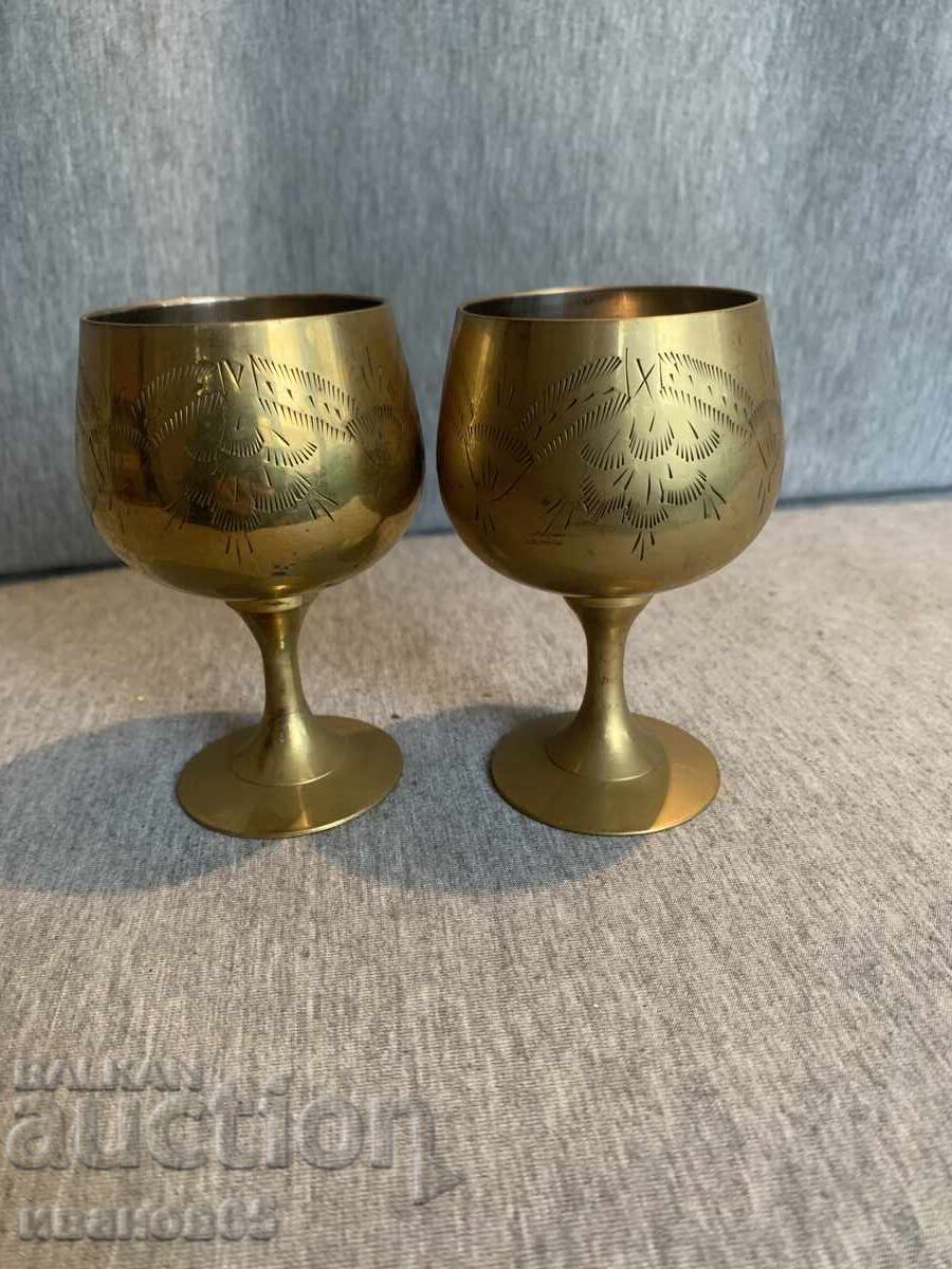 Brass engraved cups