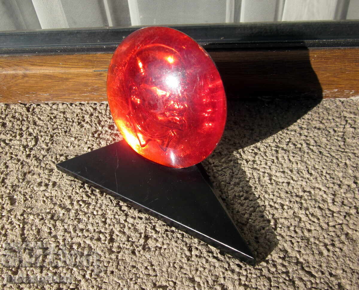 Δημοπρασία Ρωσικό Σοβιετικό επιτραπέζιο μπακελιτικό ανάγλυφο με προτομή του Λένιν