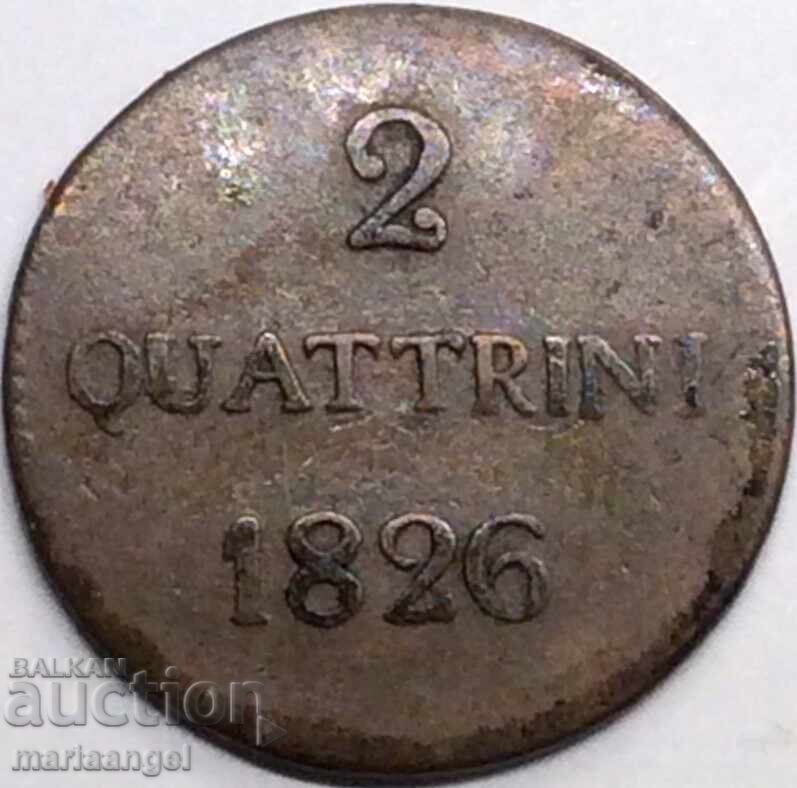 2 quatrains 1826 Duchy of Lucca Italy Carlo L. Di Borbon with price € 43.97 | 86.00 BGN