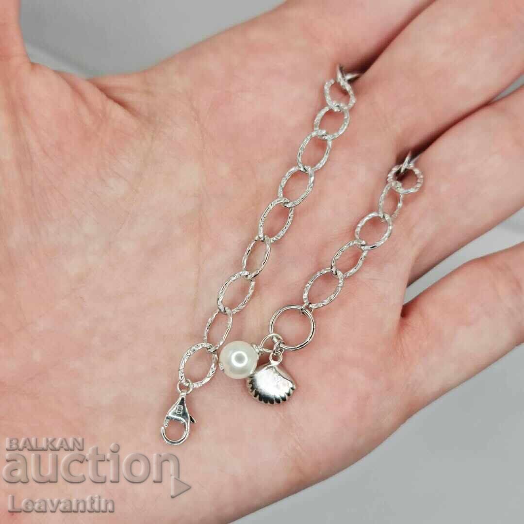 Родирана Сребърна гривна 'Морска нежност' с цена € 40.39 | 79.00 лв. Родирана Сребърна гривна 'Морска нежност' с цена € 40.39 | 79.00 лв.