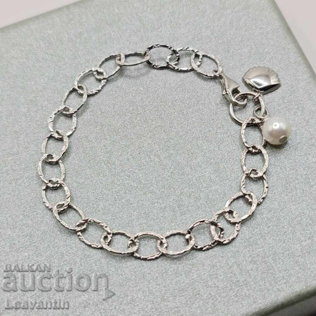 Родирана Сребърна гривна 'Морска нежност' Родирана Сребърна гривна 'Морска нежност'