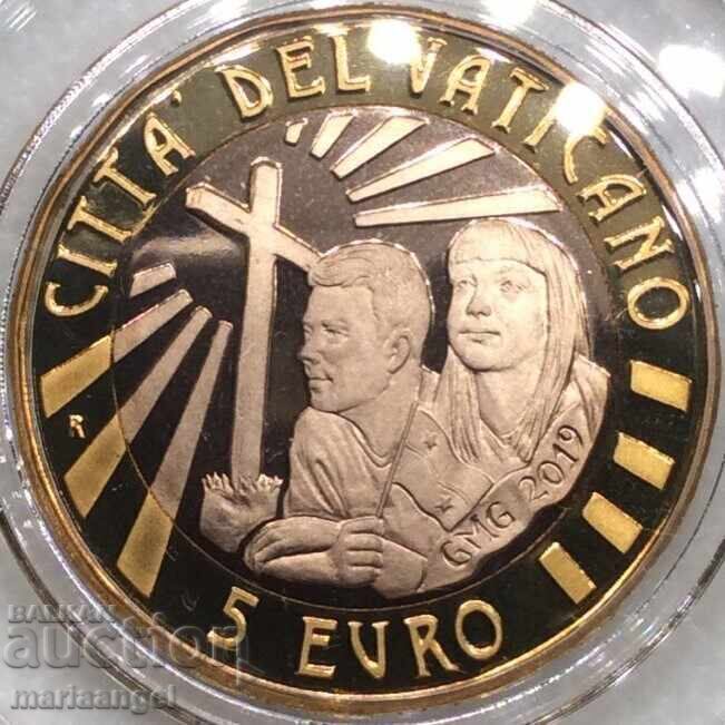 5 Euro 2019 Vatican mint Panama Cert. bimetal - rare!