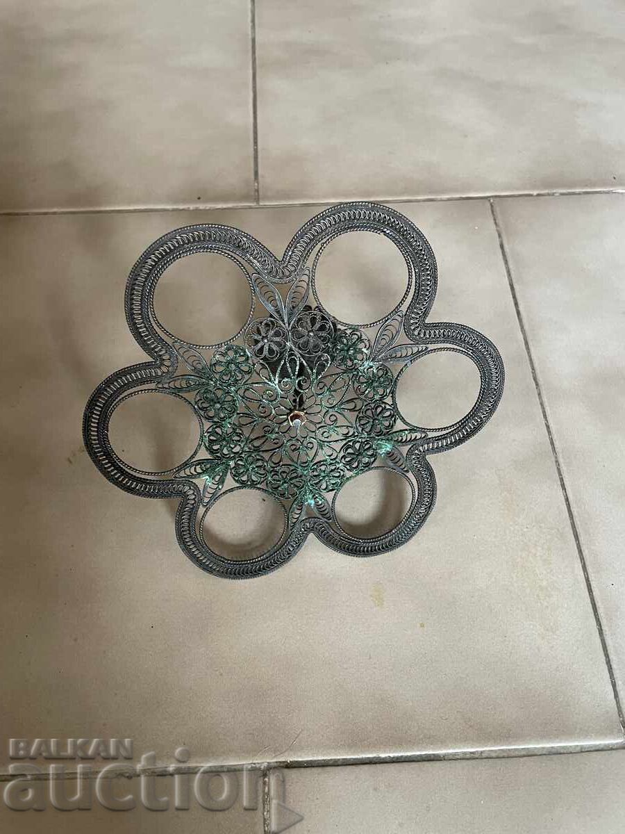 Δημοπρασία Δίσκος για μικρά φλιτζάνια, φιλιγκράν, 17 εκ