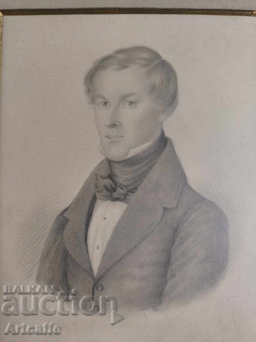 Δημοπρασία Καλλιτέχνης σε πορτρέτα Μπιντερμάιερ περίπου το 1838