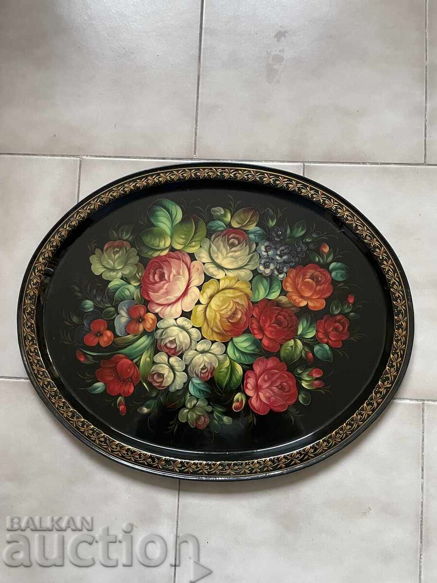 Поднос,рисуван-51/41 см,СССР