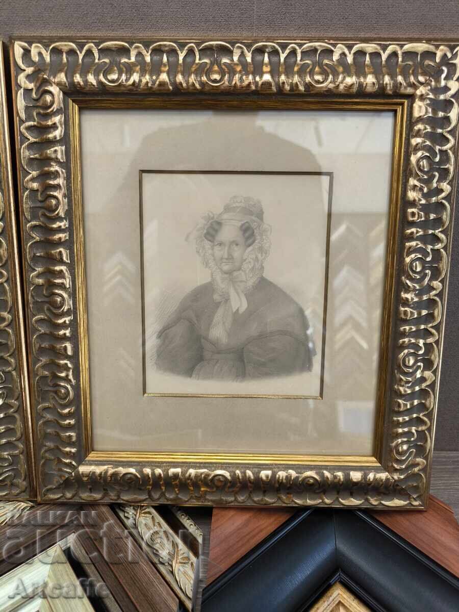 Художник на бидермайерски портрети около 1838 г-Жена