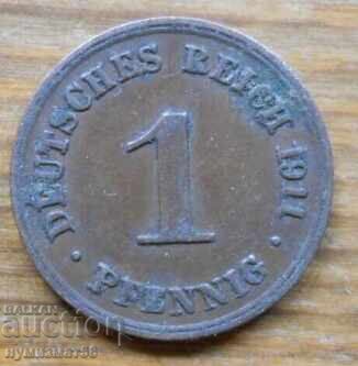 1 πφένιγκ 1911 - Γερμανία ( D )