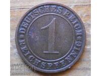 1 pfennig 1925 - Germania ( J ) reichspfennig