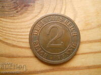 2 πφενίγκ 1925 g. - Γερμανία (Α) reichspfennig