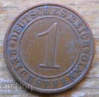 1 пфениг 1925 г. - Германия ( А ) reichspfennig