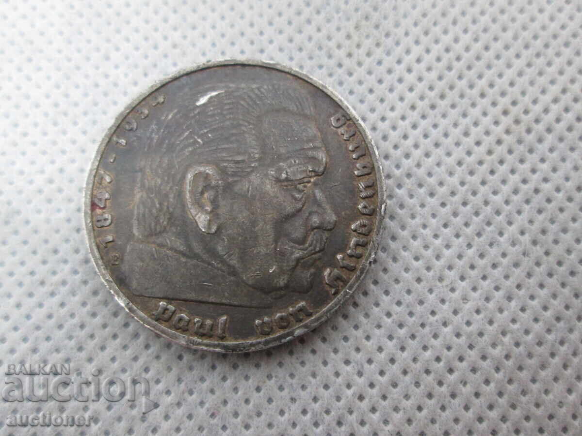 ГЕРМАНИЯ ТРЕТИ РАЙХ- 5 МАРКИ 1938 СРЕБРО - 5 ГЕРМАНИЯ ТРЕТИ РАЙХ- 5 МАРКИ 1938 СРЕБРО - 5