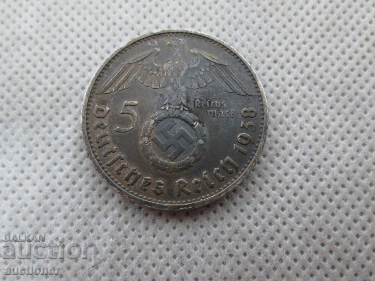 ГЕРМАНИЯ ТРЕТИ РАЙХ- 5 МАРКИ 1938 СРЕБРО - 6 ГЕРМАНИЯ ТРЕТИ РАЙХ- 5 МАРКИ 1938 СРЕБРО - 6