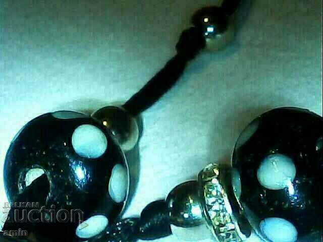 красиво колие от естествени камени оникс и гривна - 5