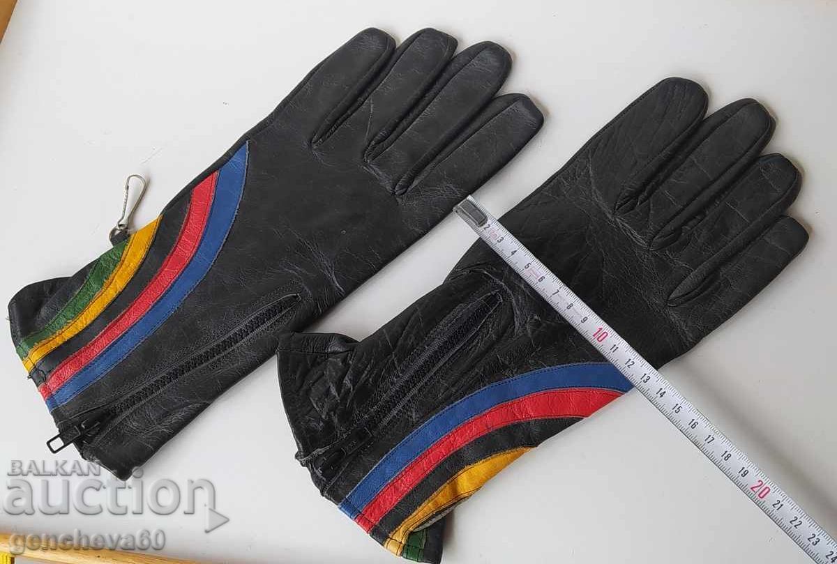 Мъжки скиорски нови ръкавици - естествена кожа - 7