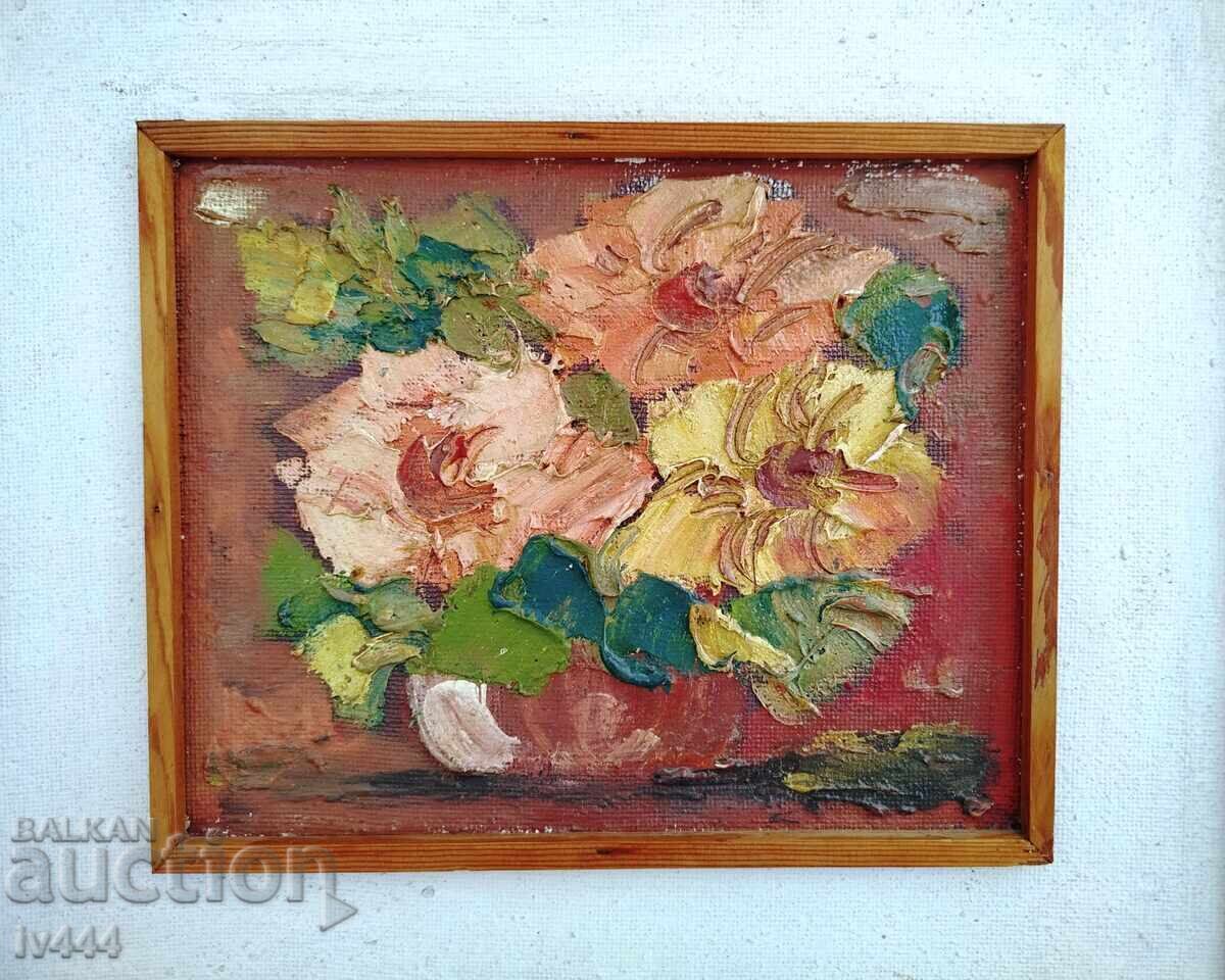 DIMITAR PACHOV OLD BULGARIAN OIL PAINTING - FLOWERS with price € 200.00 | 391.17 BGN DIMITAR PACHOV OLD BULGARIAN OIL PAINTING - FLOWERS with price € 200.00 | 391.17 BGN