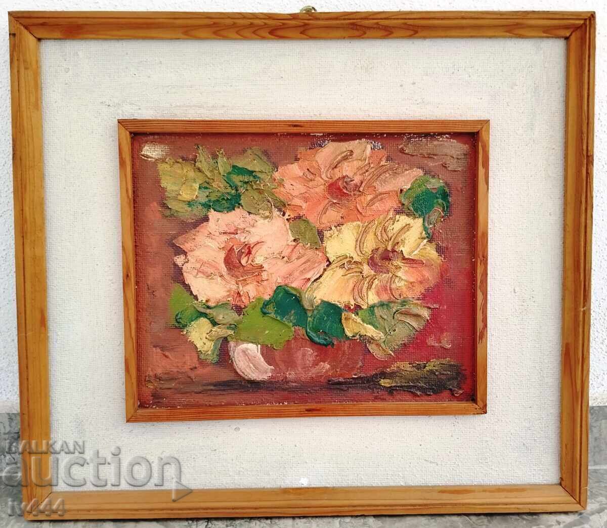 DIMITĂR PACHOV TABLOU VECHI BULGĂRESC ÎN ULEI - FLORI DIMITĂR PACHOV TABLOU VECHI BULGĂRESC ÎN ULEI - FLORI