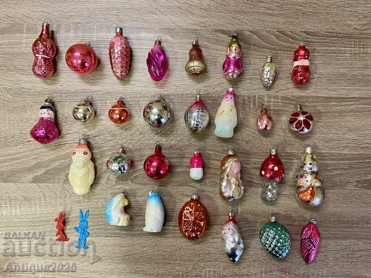 Jucării de Crăciun sovietice vintage pentru brad