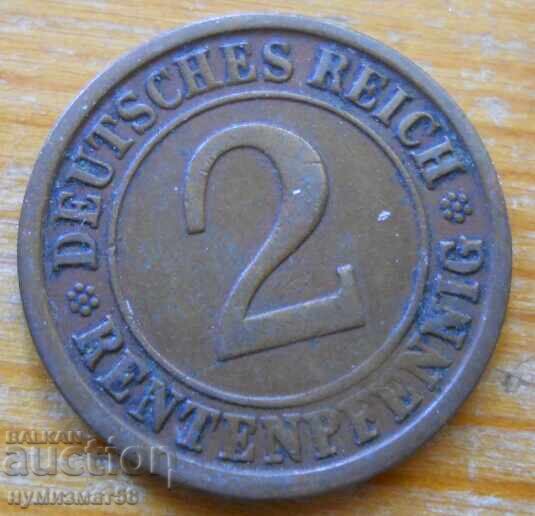 2 Pfennigi 1924 - Germania (J) rentenpfennig