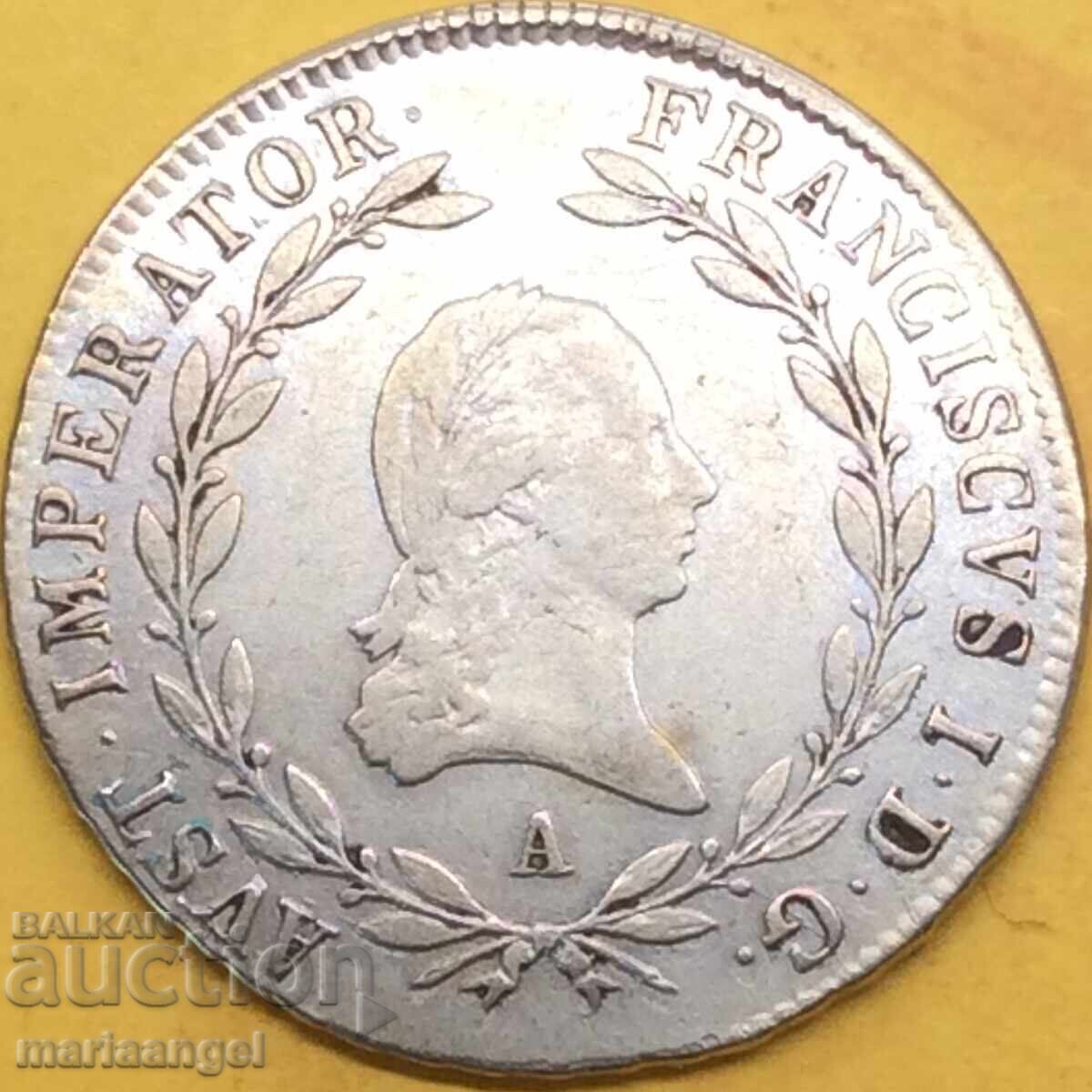 20 kreuzers 1809 Austria A - Viena imp. Francisc I - rar 20 kreuzers 1809 Austria A - Viena imp. Francisc I - rar