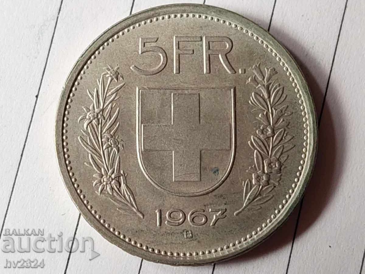 5 FRANCI 1967 ELVEȚIA