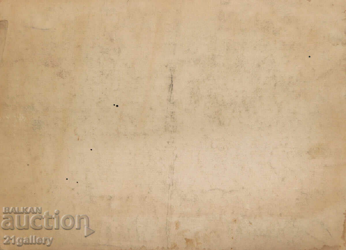 Παλαιό έργο παστέλ αγροτικού τοπίου εκκλησίας - 7