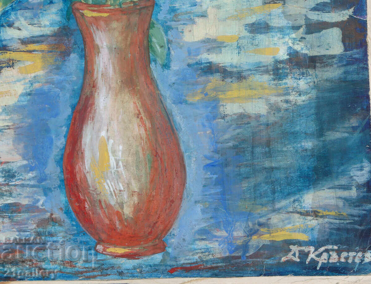 Димитър Кръстев темперни бои натюрморт със цветя - 6 Димитър Кръстев темперни бои натюрморт със цветя - 6