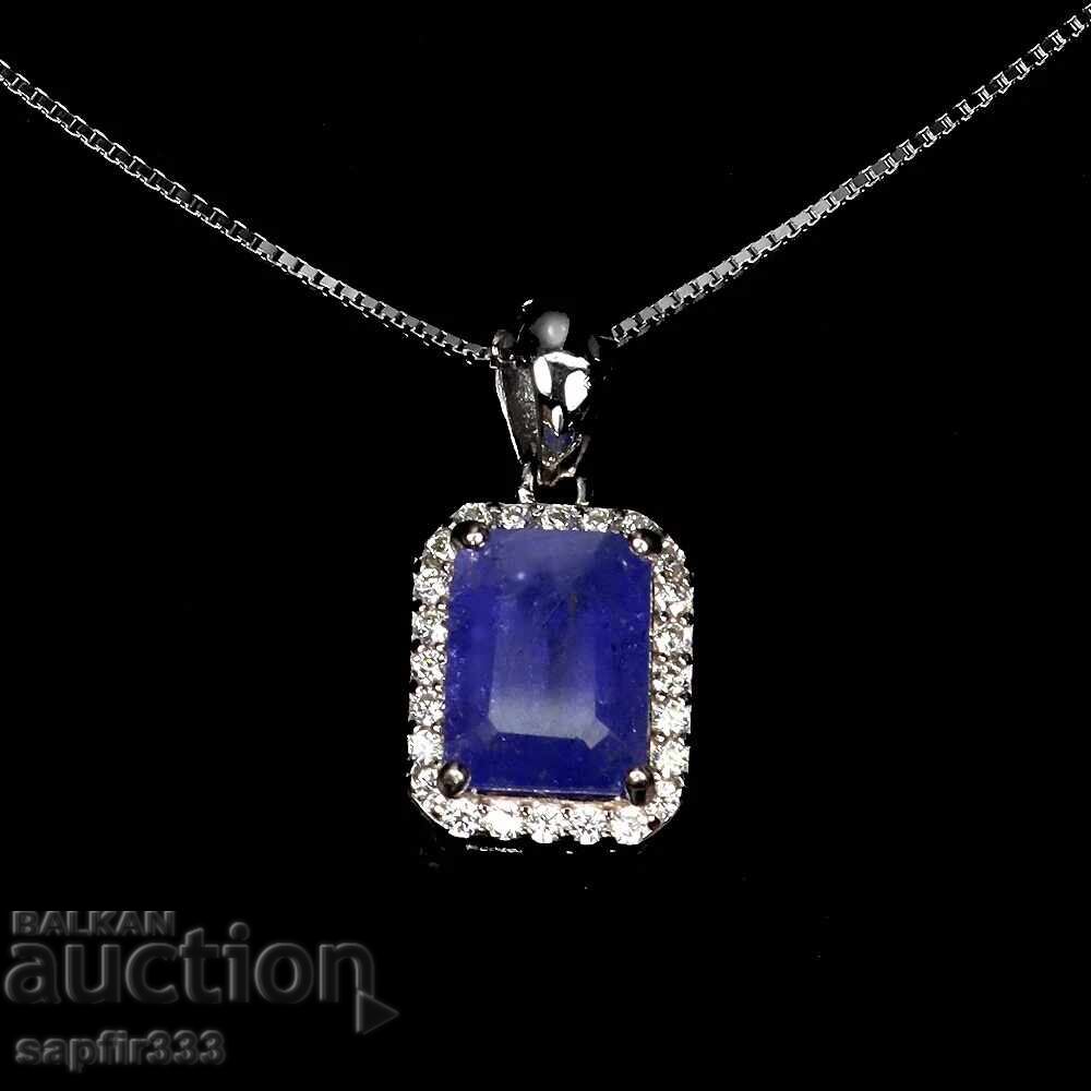 UNIQUE UNISEX NECKLACE WITH NATURAL TANZANITE UNIQUE UNISEX NECKLACE WITH NATURAL TANZANITE