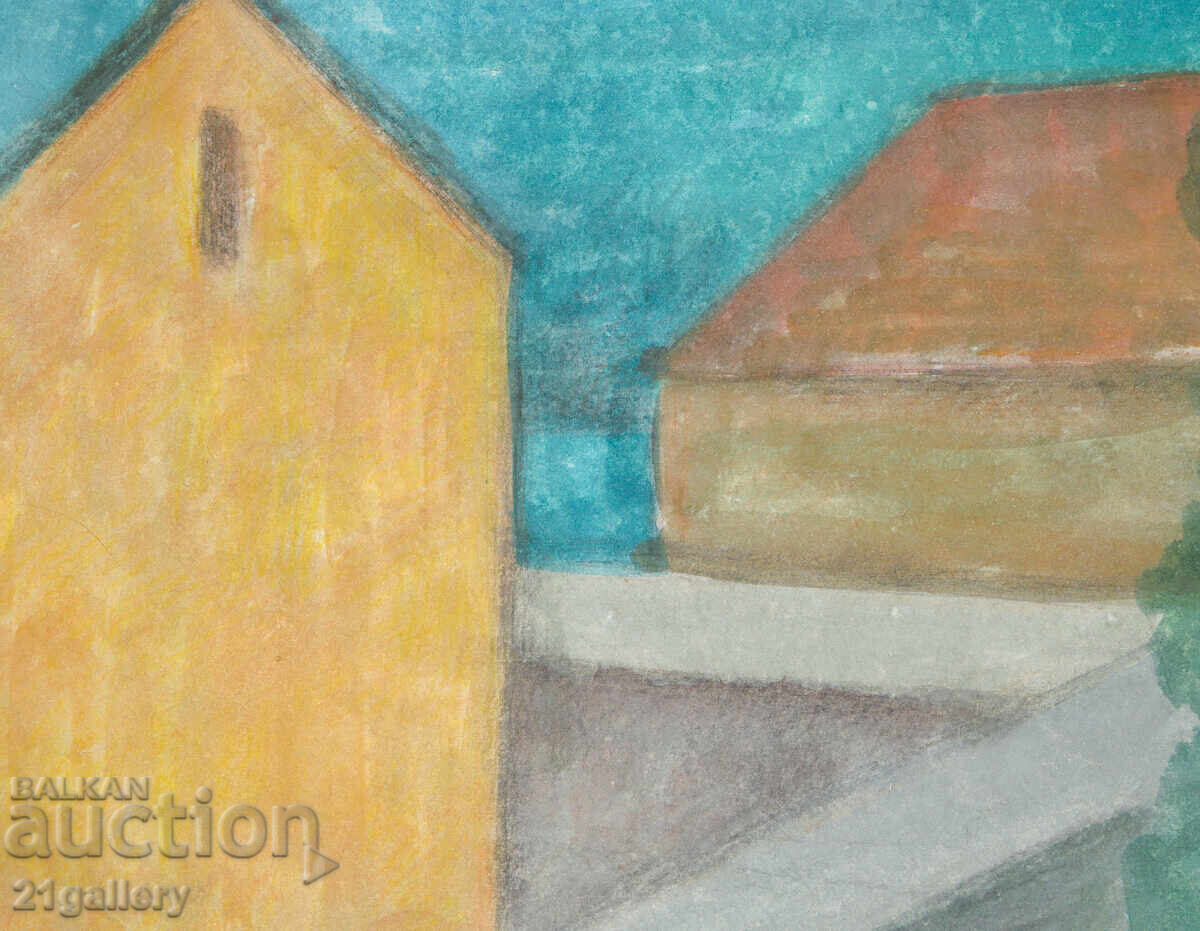 Delivery of Lubomir Savinov (1941-) Urban landscape - watercolor Delivery of Lubomir Savinov (1941-) Urban landscape - watercolor