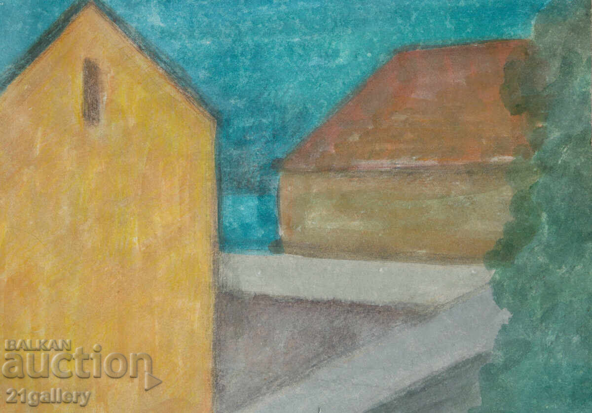 Lubomir Savinov (1941-) Urban landscape - watercolor Lubomir Savinov (1941-) Urban landscape - watercolor