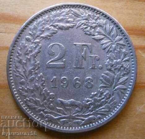 2 franci 1968 - Elveția 2 franci 1968 - Elveția