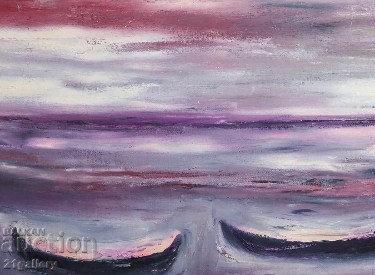 Valentin Radenovski Oil Paintings Landscape with Fishing Boats - 6