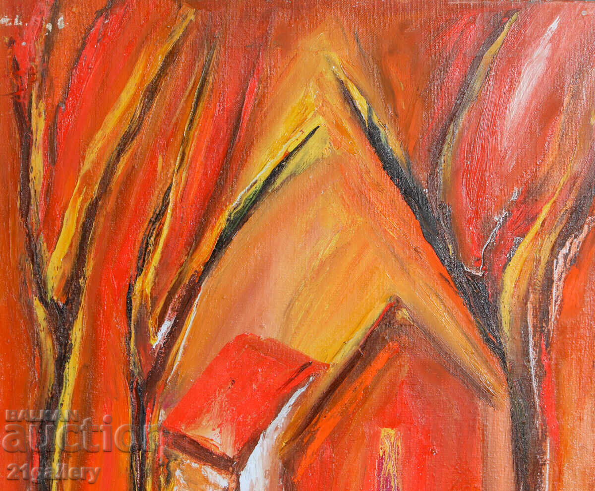 Delivery of Valentin Radenovski Oil Painting Landscape with Houses Delivery of Valentin Radenovski Oil Painting Landscape with Houses