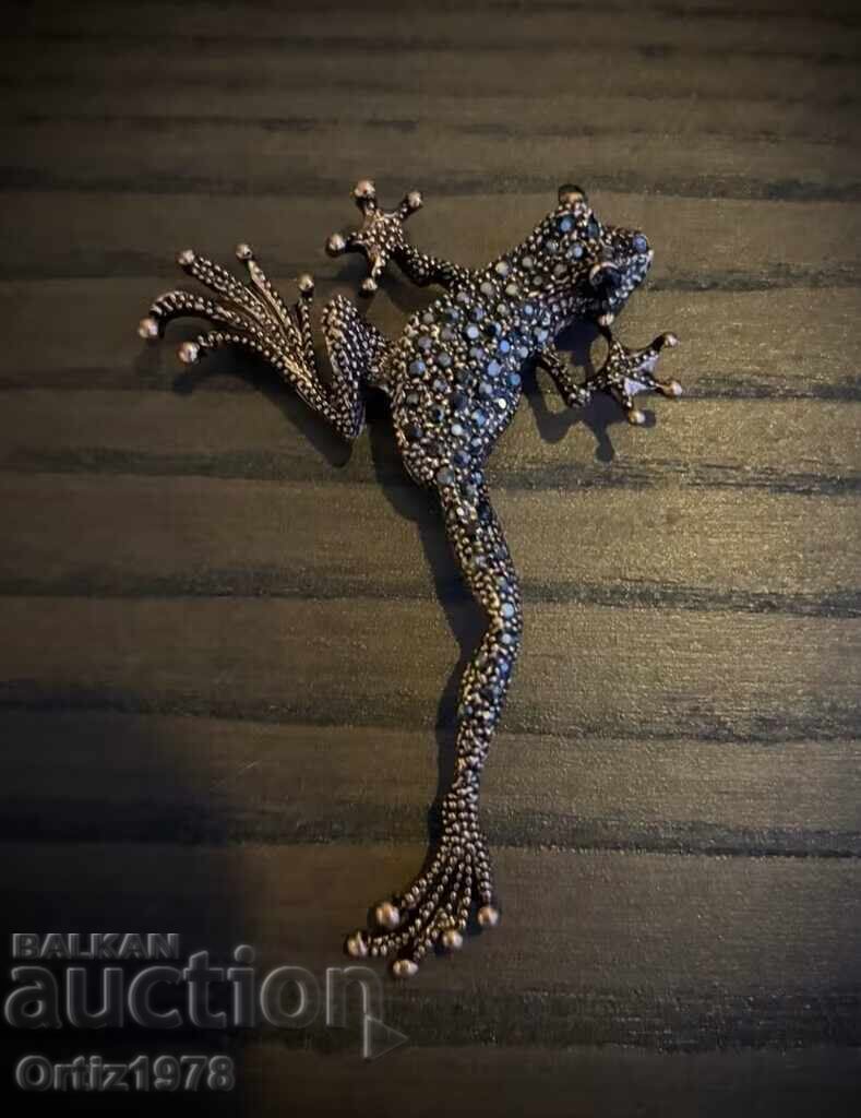 Gorgeous brooch with stones - frog with price € 11.76 | 23.00 BGN