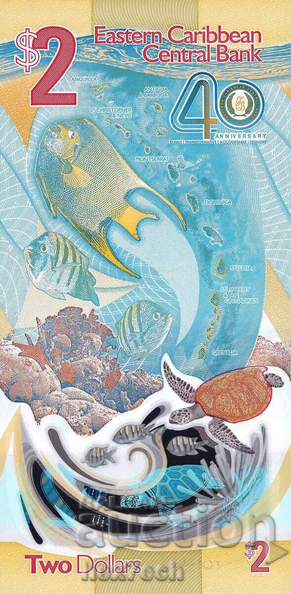 Licitație ❤️ ⭐ Caraibe de Est 2023 2 USD Polymer UNC nou ⭐ ❤️ Licitație ❤️ ⭐ Caraibe de Est 2023 2 USD Polymer UNC nou ⭐ ❤️