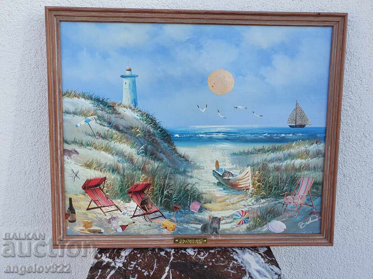 Original oil painting on canvas, decoupage with price € 0.01 | 0.02 BGN