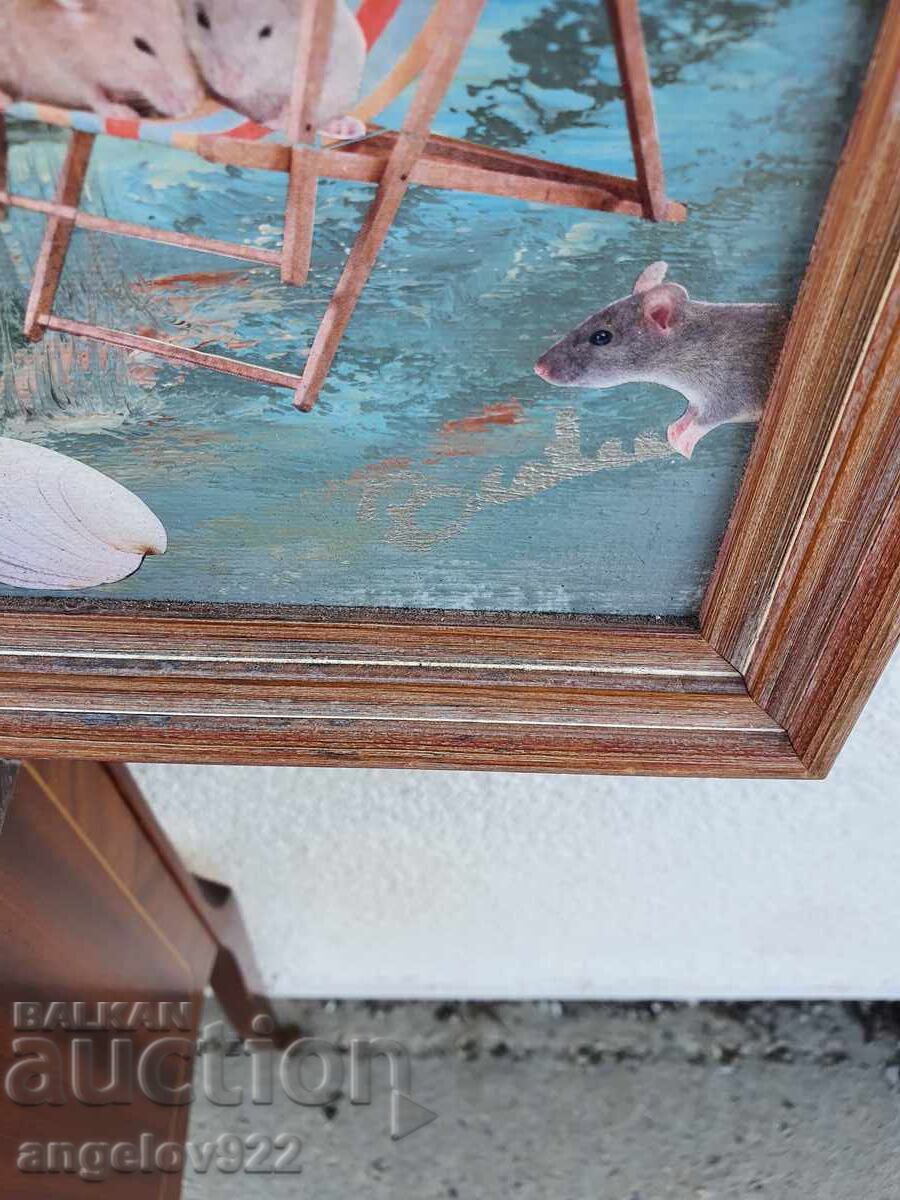 Original oil painting on canvas, decoupage - 6