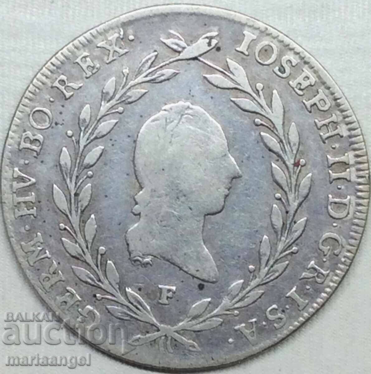 20 Kreuzer 1788 Αυστρία F - Hall Tirol Joseph II- αρκετά σπάνιο - 7