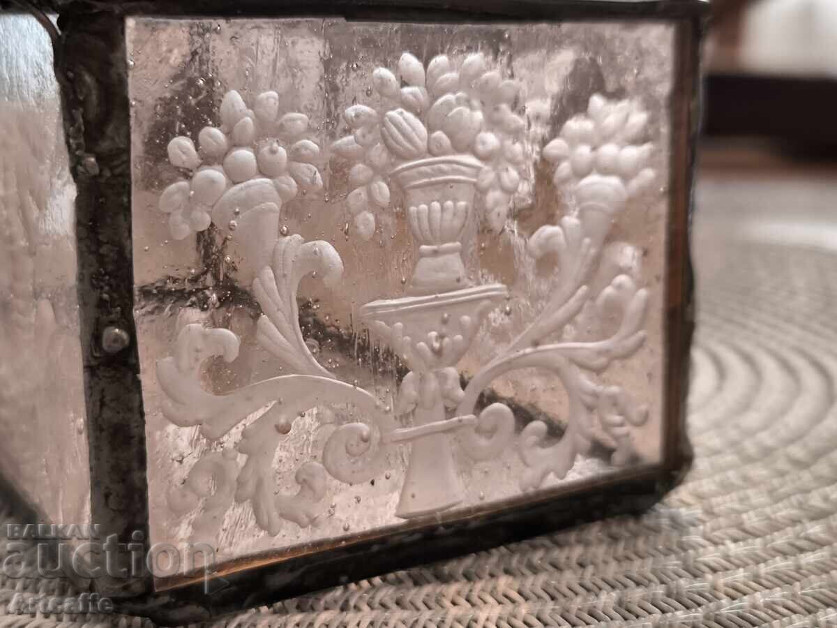 Cutie antică din sticlă artistică, Art Nouveau - 6