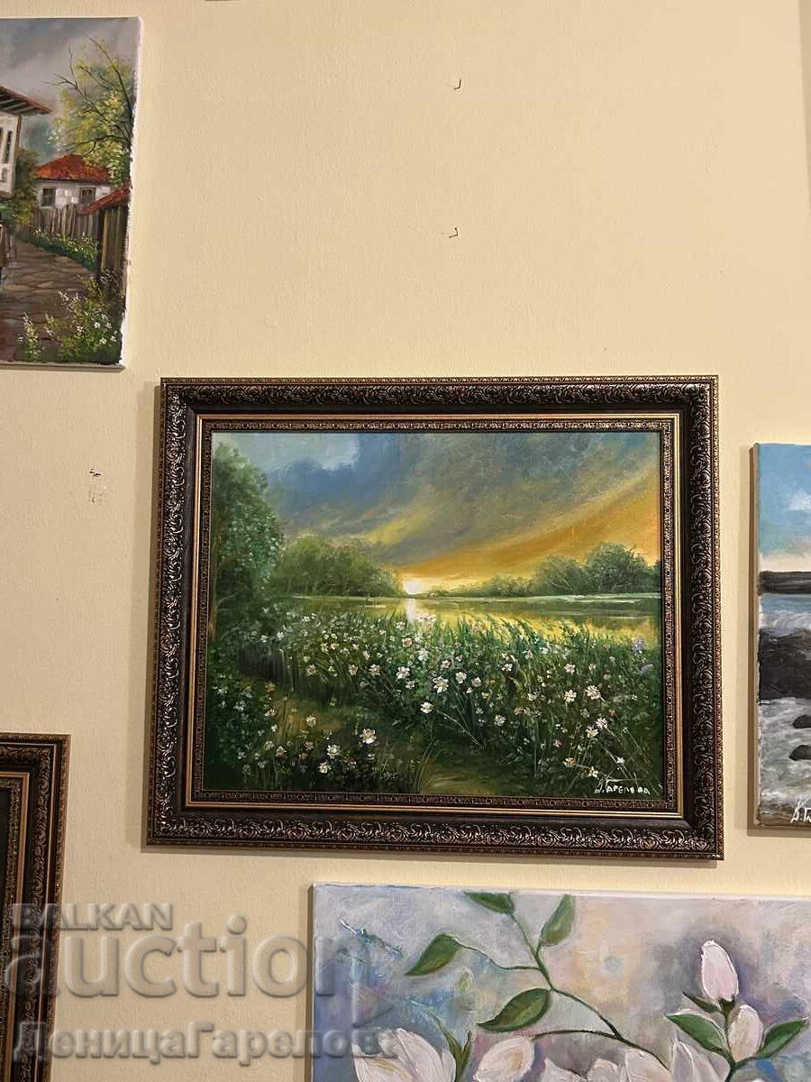 Аукцион Деница Гарелова картина “Край реката”-60/50