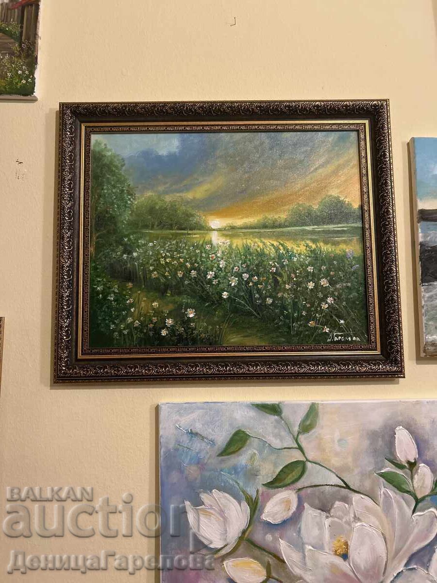 Деница Гарелова картина “Край реката”-60/50 - 6