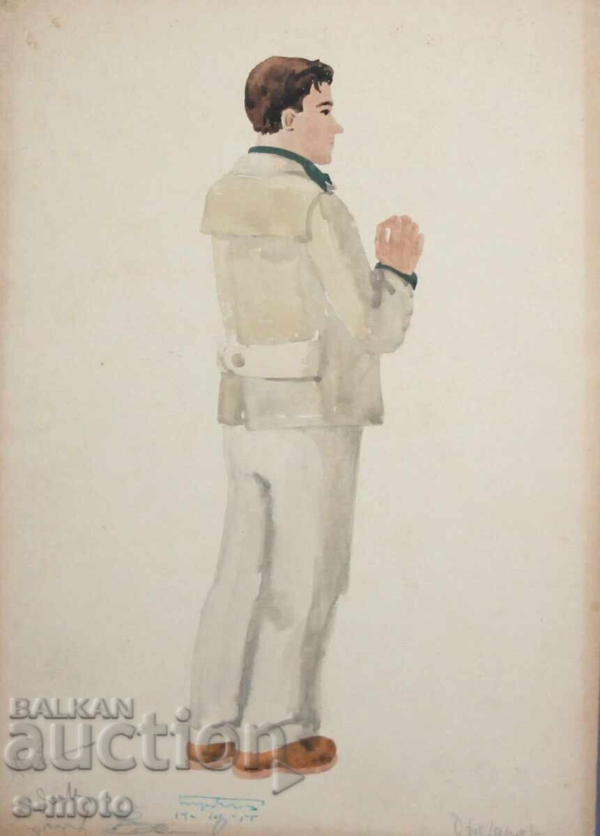 Jose Sancha (1908 - 1994) pictură acuarelă 1956