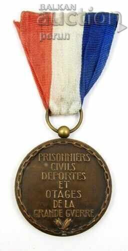 Франция-Медал за затворници-Първата световна война 1914-1918 - 5 Франция-Медал за затворници-Първата световна война 1914-1918 - 5