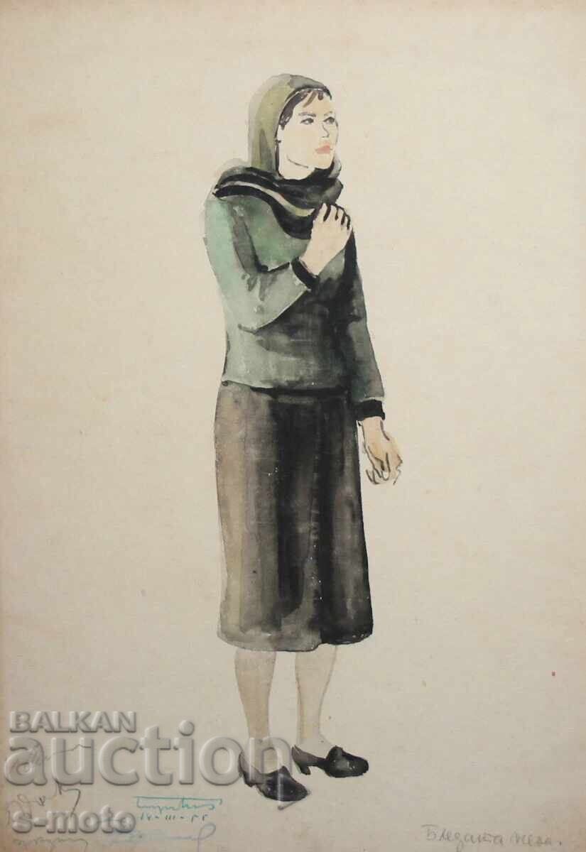 Хосе Санча ( 1908 - 1994 ) картина акварел 1956 г. с цена € 204.52 | 400.01 лв.