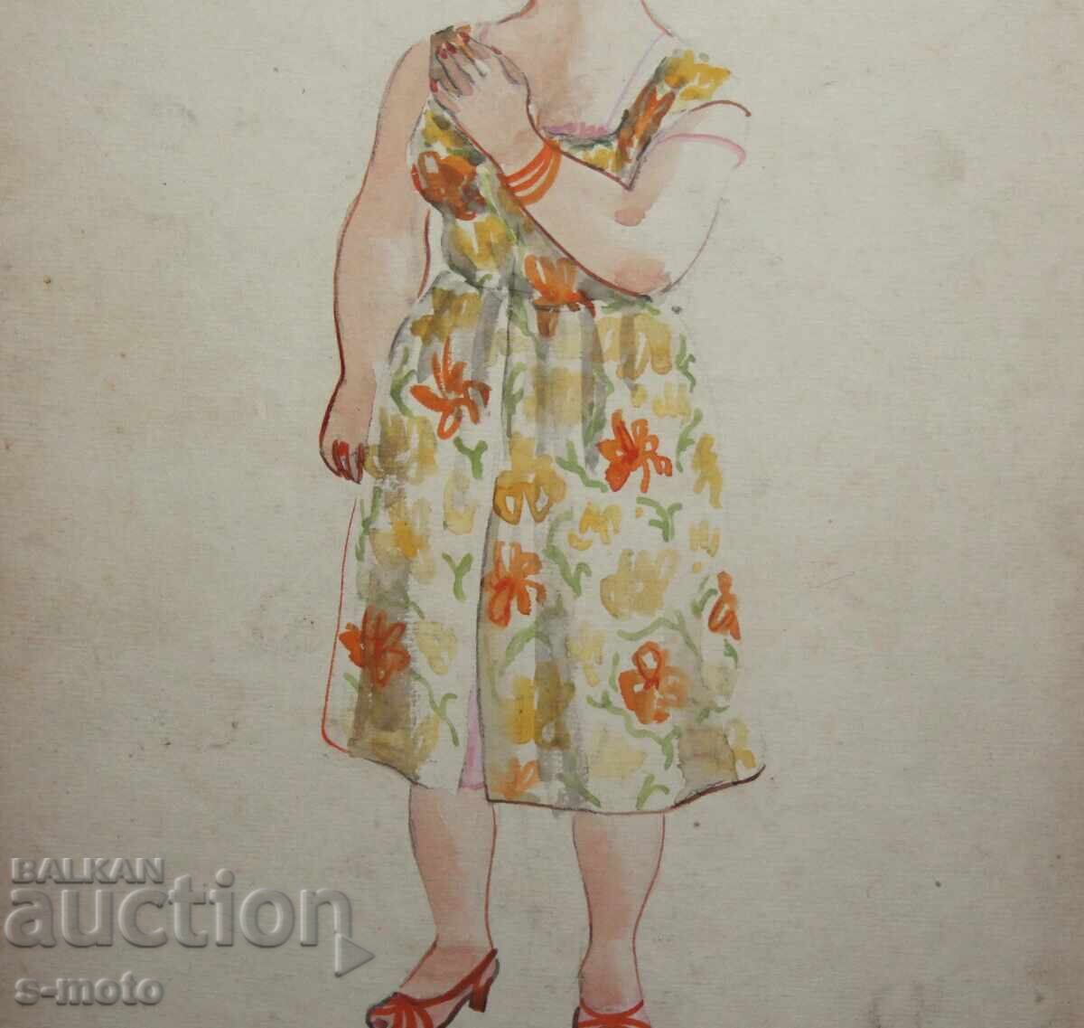 Jose Sancha (1908 - 1994) pictură acuarelă 1956 - 6