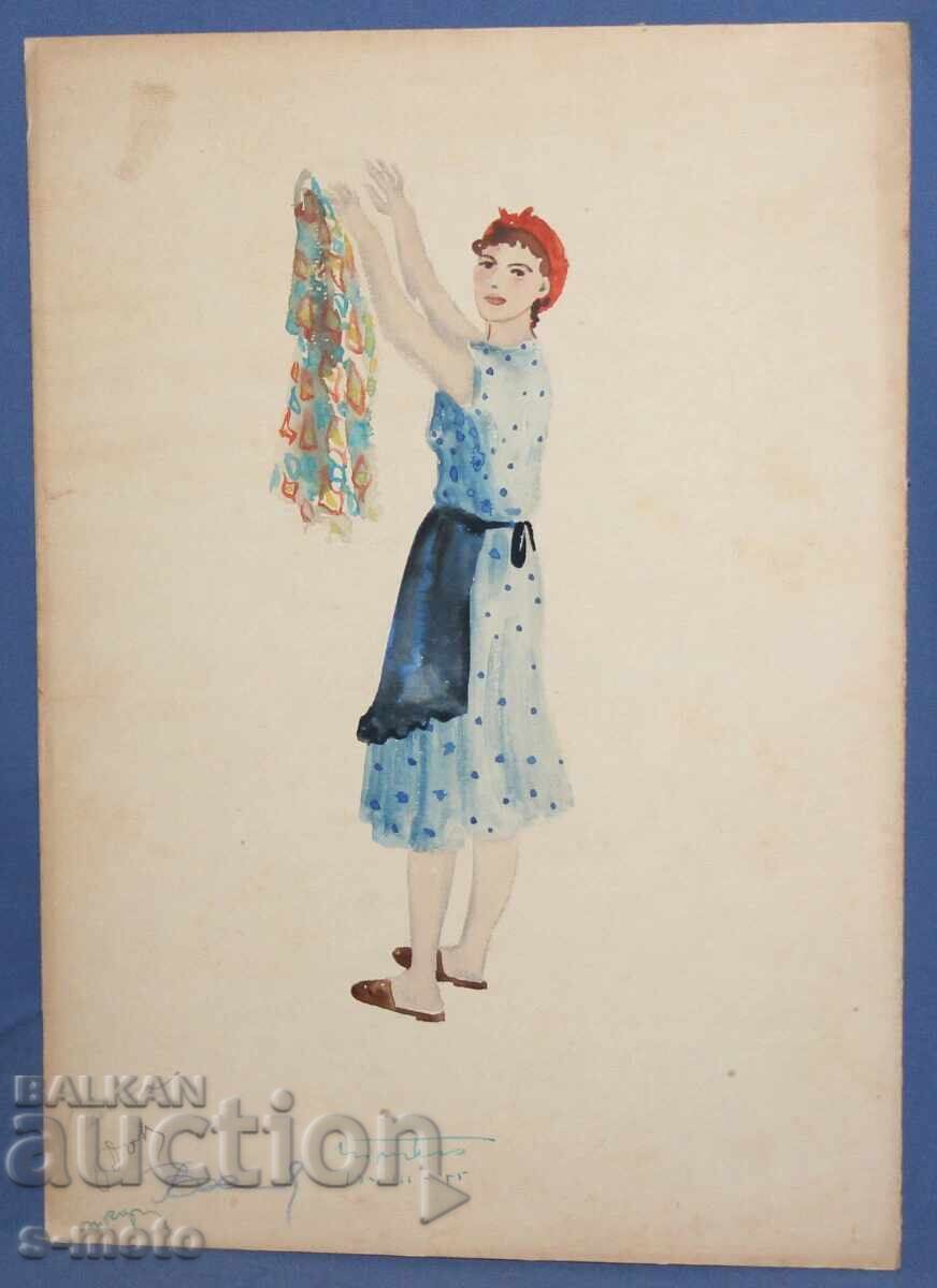 Licitație Jose Sancha (1908 - 1994) pictură acuarelă 1956 Licitație Jose Sancha (1908 - 1994) pictură acuarelă 1956