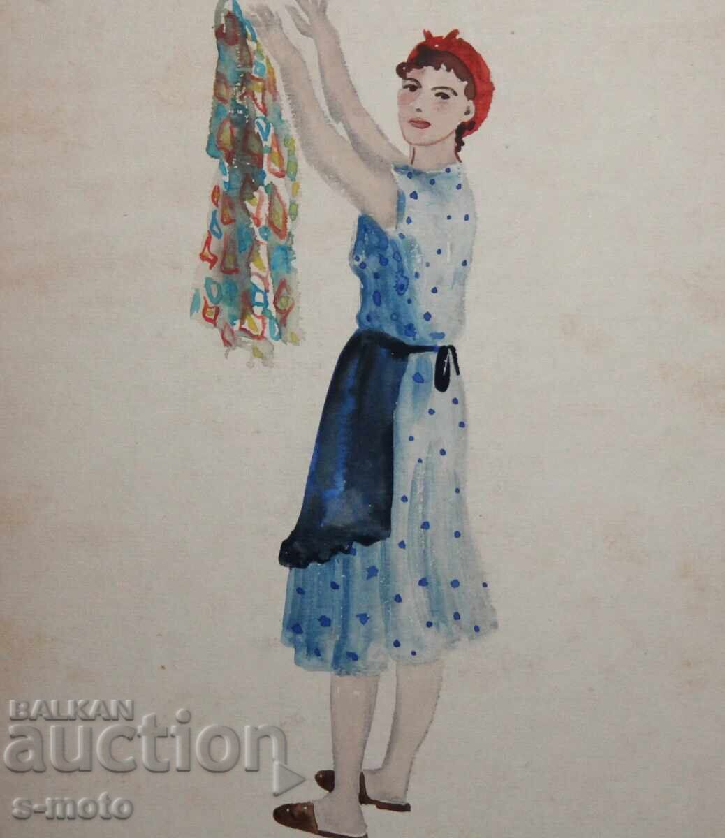 Jose Sancha (1908 - 1994) pictură acuarelă 1956 - 6 Jose Sancha (1908 - 1994) pictură acuarelă 1956 - 6